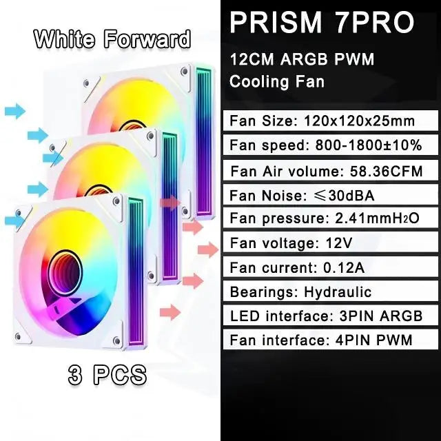 LDPCSJ Prism 7 PRO ARGB PC Case Fan 120mm Infinity Mirror Design Motherboard Lighting Sync 4PIN PWM CPU Cooler Fan ventilador