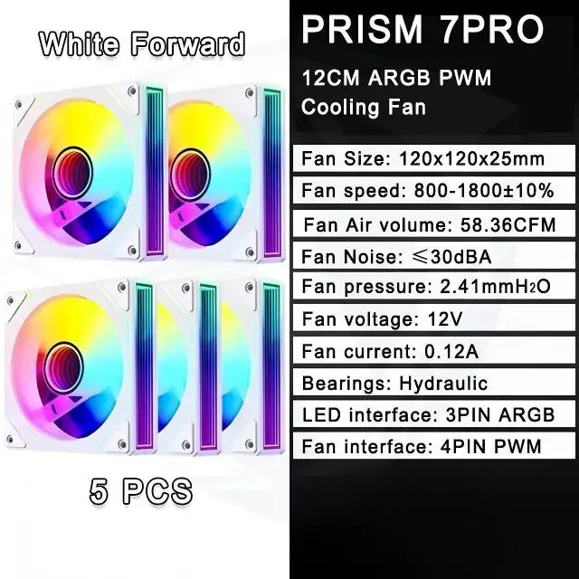 LDPCSJ Prism 7 PRO ARGB PC Case Fan 120mm Infinity Mirror Design Motherboard Lighting Sync 4PIN PWM CPU Cooler Fan ventilador