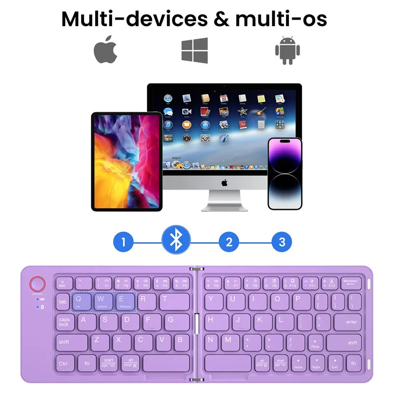 Portable Bluetooth Foldable Keyboard For IOS/Android/Windows Tablet Mobile Phone Portable Keyboard Computer Accessories