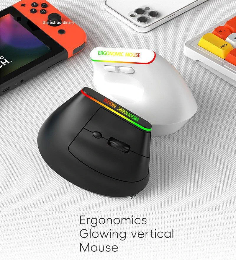 Warvank VM1 Vertical Wireless Mouse — Ergonomic, 1600 DPI, Rechargeable, Silent