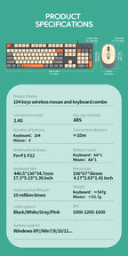 Shipadoo Wireless Keyboard and Mouse Combo Set Gaming Wireless Laptop Desktop Computer Office Accessories Free Wireless Mouse