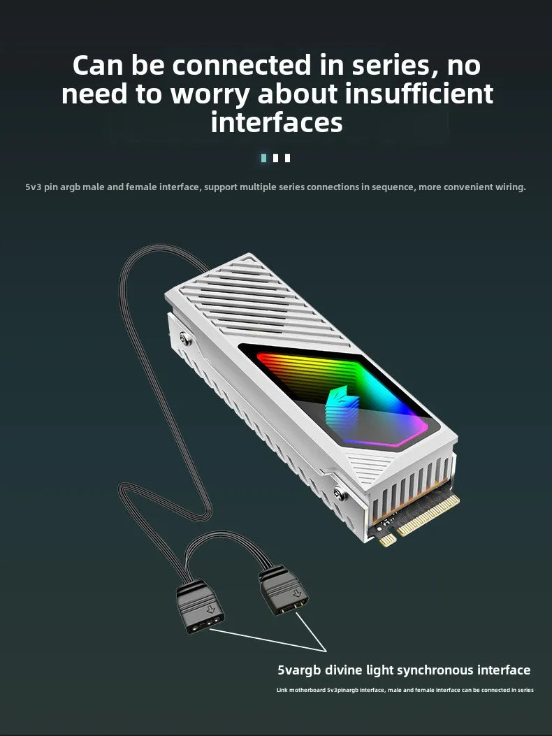 COOLMOON M2 SSD HDD Cooler Solid State Drive Heat Dissipation Vest NVME SSD2280 Brass Heat Sink M2 Heat Sink With Fan