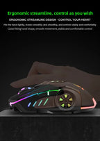 V7 Mechanical Gaming Mouse — LED Lights, Wired, Ambidextrous, Laptop & Desktop