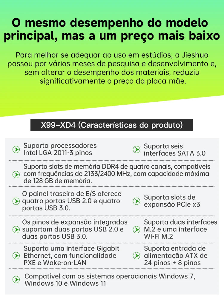 JIESHU X99 Motherboard Combo Xeon E5-2680 V4 CPU NVMe M.2 USB 3.0 TPM2.0 Gaming PC Upgrade Kit