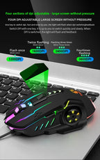 V7 Mechanical Gaming Mouse — LED Lights, Wired, Ambidextrous, Laptop & Desktop