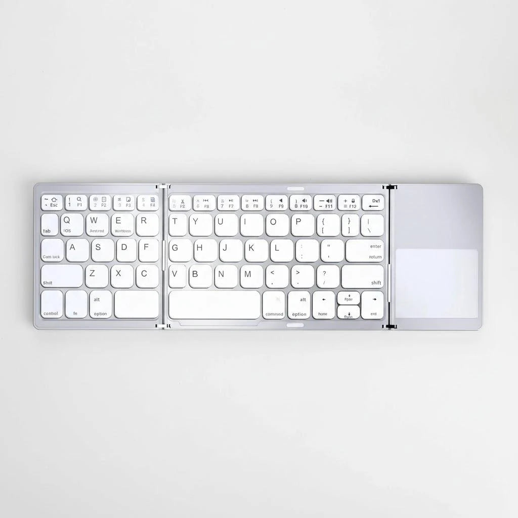Portable Bluetooth Keyboard for iPad Tablet Mobile Phone Tri-fold Touchpad Wireless External Keyboard Accessories