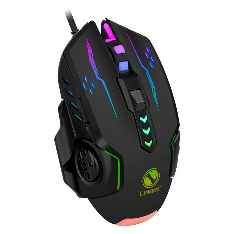V7 Mechanical Gaming Mouse — LED Lights, Wired, Ambidextrous, Laptop & Desktop