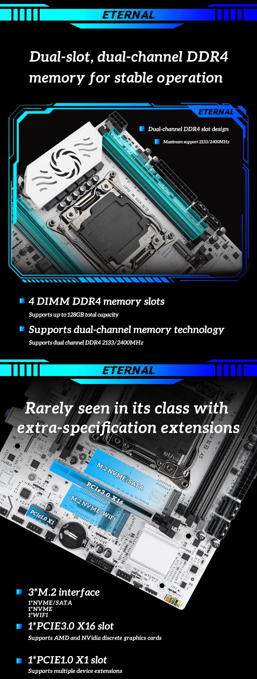 SOYO X99 Gaming Motherboard Kit LGA 2011-3 with E5 2630 V4 CPU DDR4 REG ECC Memory M.2 NAME Computer components Mainboard