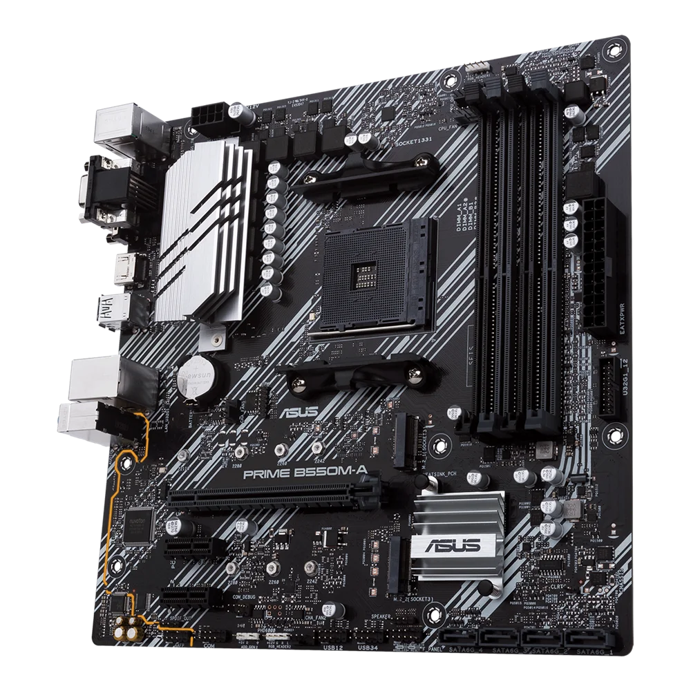 ASUS PRIME B550M-A Motherboard — AMD B550, AM4, DDR4, 128GB, Micro ATX
