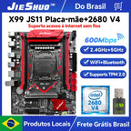 JIESHUO X99-JS11 Motherboard Set for Gaming with Xeon E5-2680 V4 Processor Compatible with DDR4 2133MHz Dual-Channel RAM & WiFi