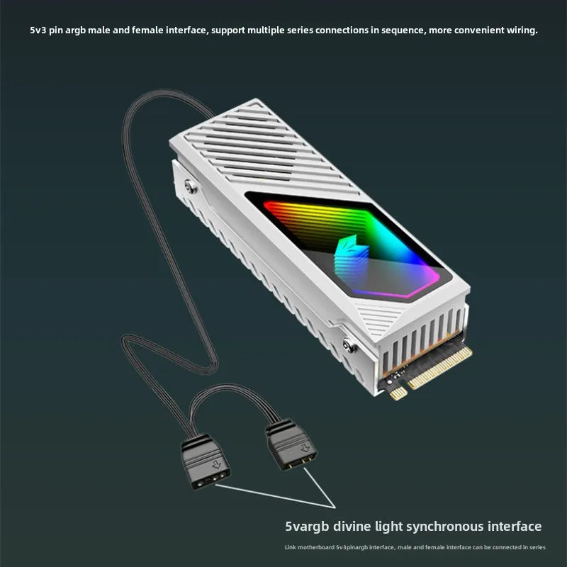 COOLMOON M2 SSD HDD Cooler Solid State Drive Heat Dissipation Vest NVME SSD2280 Brass Heat Sink M2 Heat Sink With Fan