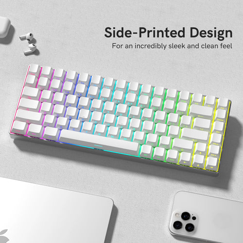133+ Keys White Side Printed Shine Through Keycaps Cherry Profile Double Shot PBT Keycaps for MX Switches Mechanical Keyboards
