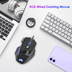 USB Wired Gaming Mouse — 7 Button, RGB Backlit, 5500 DPI