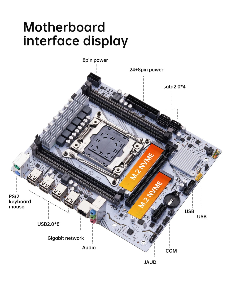 QIYIDA X99 Motherboard kit set LGA 2011-3 Xeon E5 2640 V4 CPU DDR4 16GB PC4 REG ECC Memory NVME M.2 PCI16x3.0 M-ATX