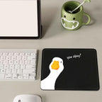 Black Mini Mouse Pad Funny Goose  Meme "are you ok" Portable Small Gaming Mouse Mat Smooth Surface Non-Slip for PC Notebook Desk