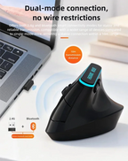 Warvank VM1 Vertical Wireless Mouse — Ergonomic, 1600 DPI, Rechargeable, Silent