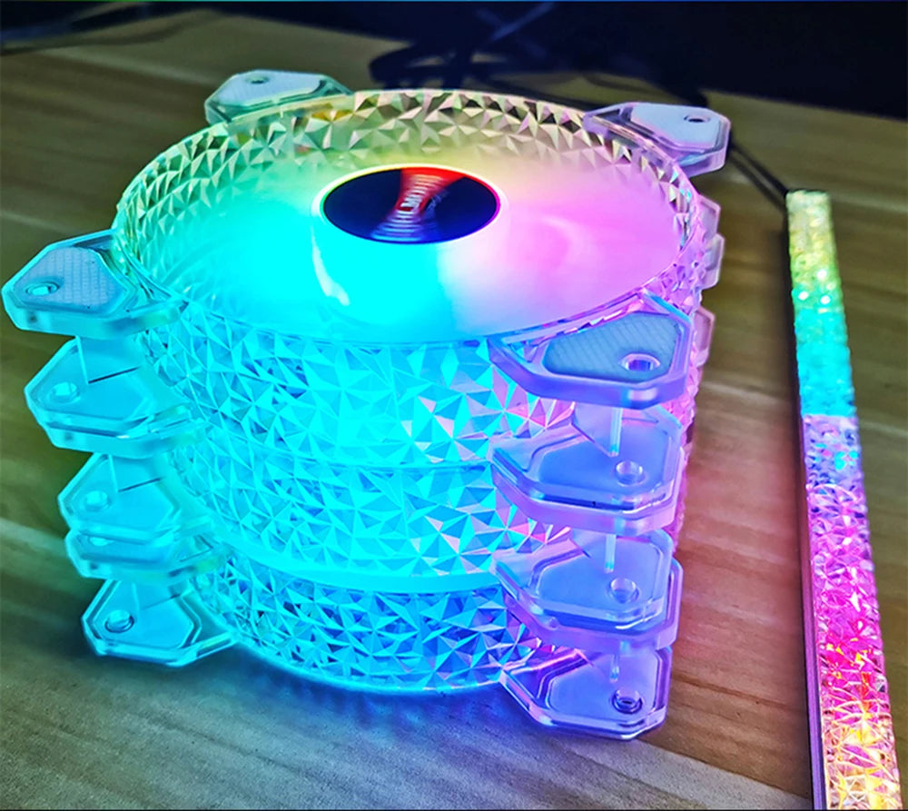 Coolmoon 12CM ARGB Fan PWM Control 5V ARGB 3Pin Chassis Heatsink Quiet Fan AURA SYNC 4Pin for PC Case Water Cooler CPU Radiator