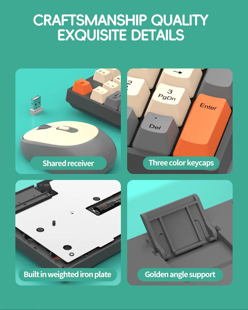 Shipadoo Wireless Keyboard and Mouse Combo Set Gaming Wireless Laptop Desktop Computer Office Accessories Free Wireless Mouse