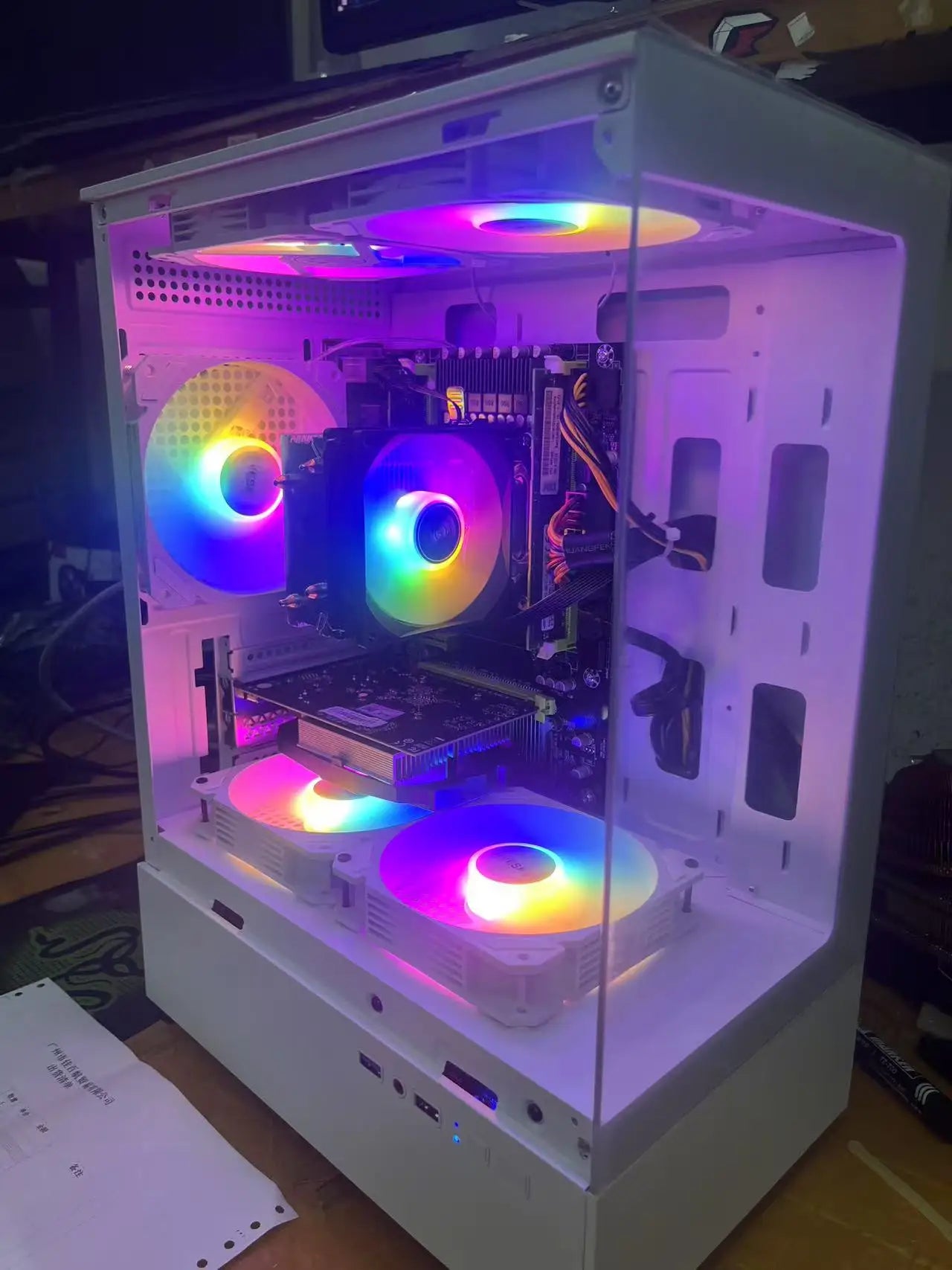 Aotesier Gaming Desktop — Intel Core i7-4790, 16GB DDR3, 512GB SSD, Windows 11 (White)