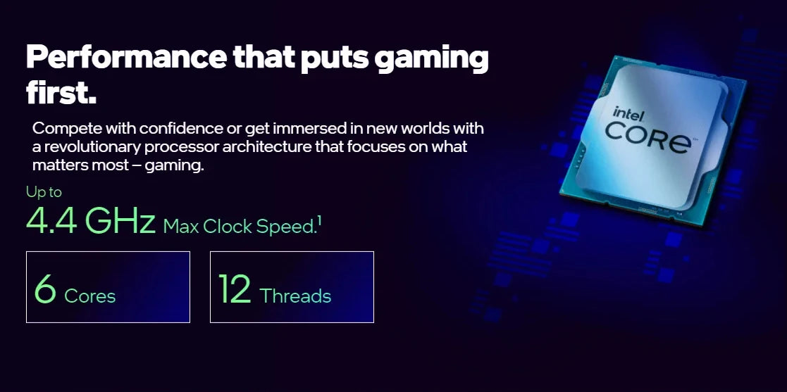 Intel Core i5-12400F — 6-Core 12-Thread LGA 1700 CPU, 2.5GHz / 4.4GHz, 65W, 7nm