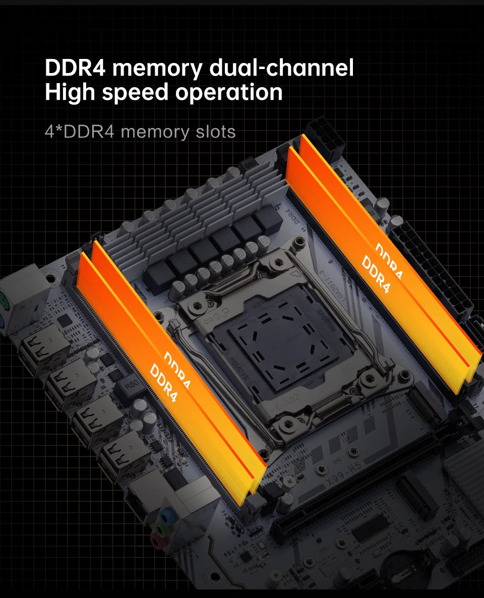 QIYIDA X99 Motherboard kit set LGA 2011-3 Xeon E5 2640 V4 CPU DDR4 16GB PC4 REG ECC Memory NVME M.2 PCI16x3.0 M-ATX