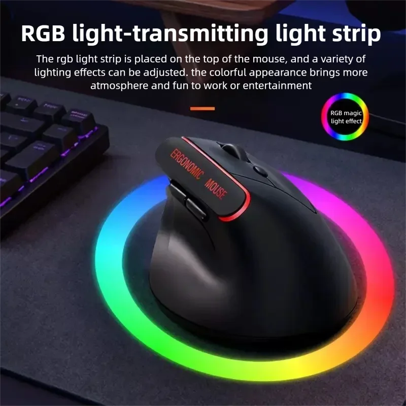 Warvank VM1 Vertical Wireless Mouse — Ergonomic, 1600 DPI, Rechargeable, Silent