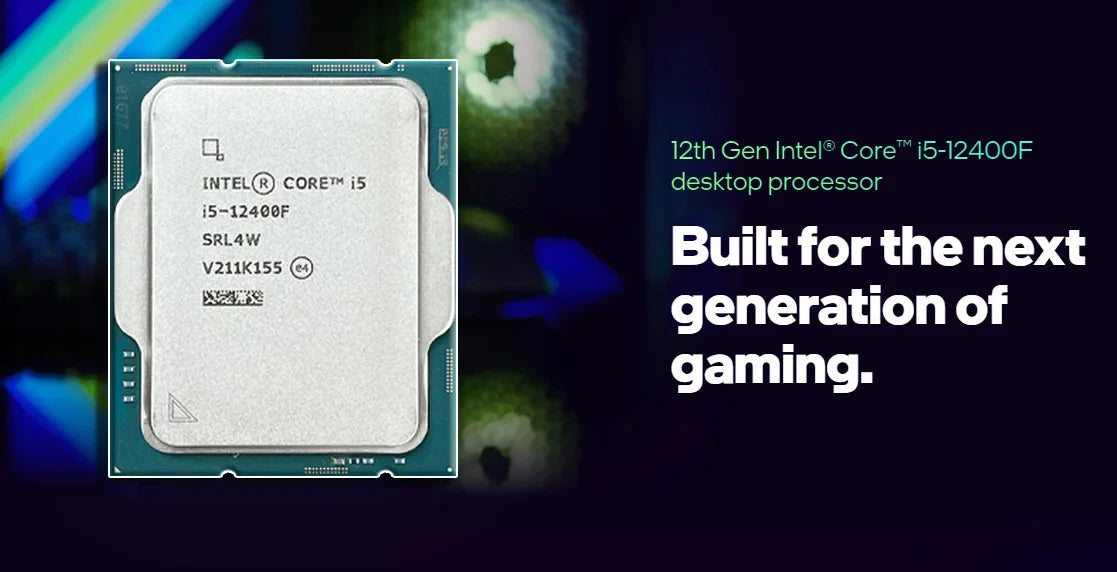 Intel Core i5-12400F — 6-Core 12-Thread LGA 1700 CPU, 2.5GHz / 4.4GHz, 65W, 7nm