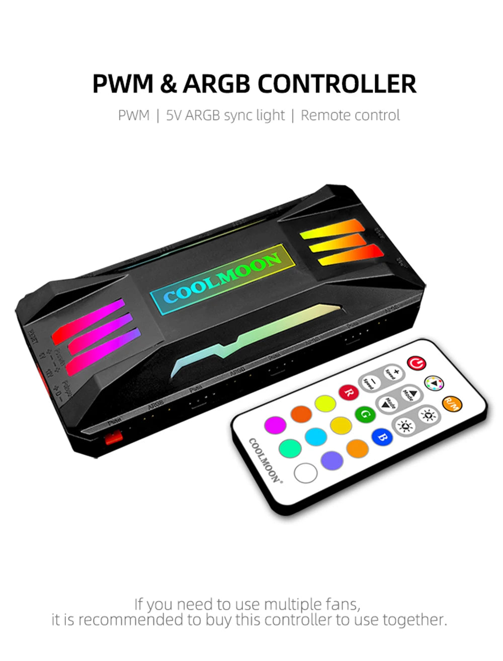 Coolmoon 12CM ARGB Fan PWM Control 5V ARGB 3Pin Chassis Heatsink Quiet Fan AURA SYNC 4Pin for PC Case Water Cooler CPU Radiator