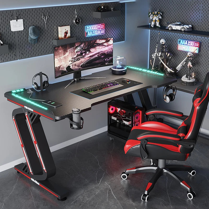 Gaming Table Computer Desk Racing Style Office Table Gamer Pc Workstation Gaming Desk with CPU Stand