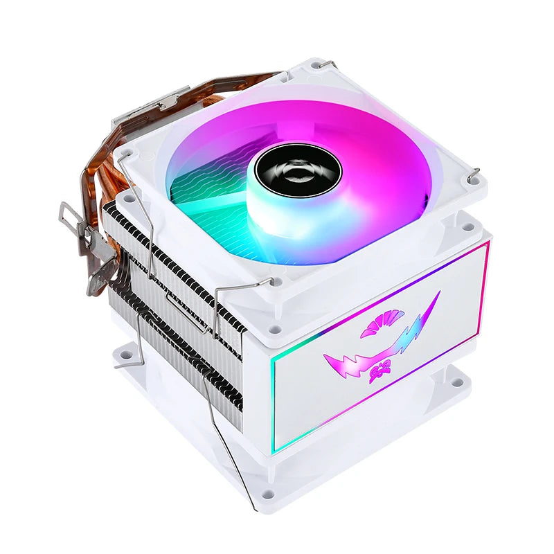 2/4/6 Heat Pipe CPU Cooler RGB Fans 90mm Air-Cooled Black and White Radiator for Install LGA1200 1700 1851 115X 2011 AM4 AM5 X99