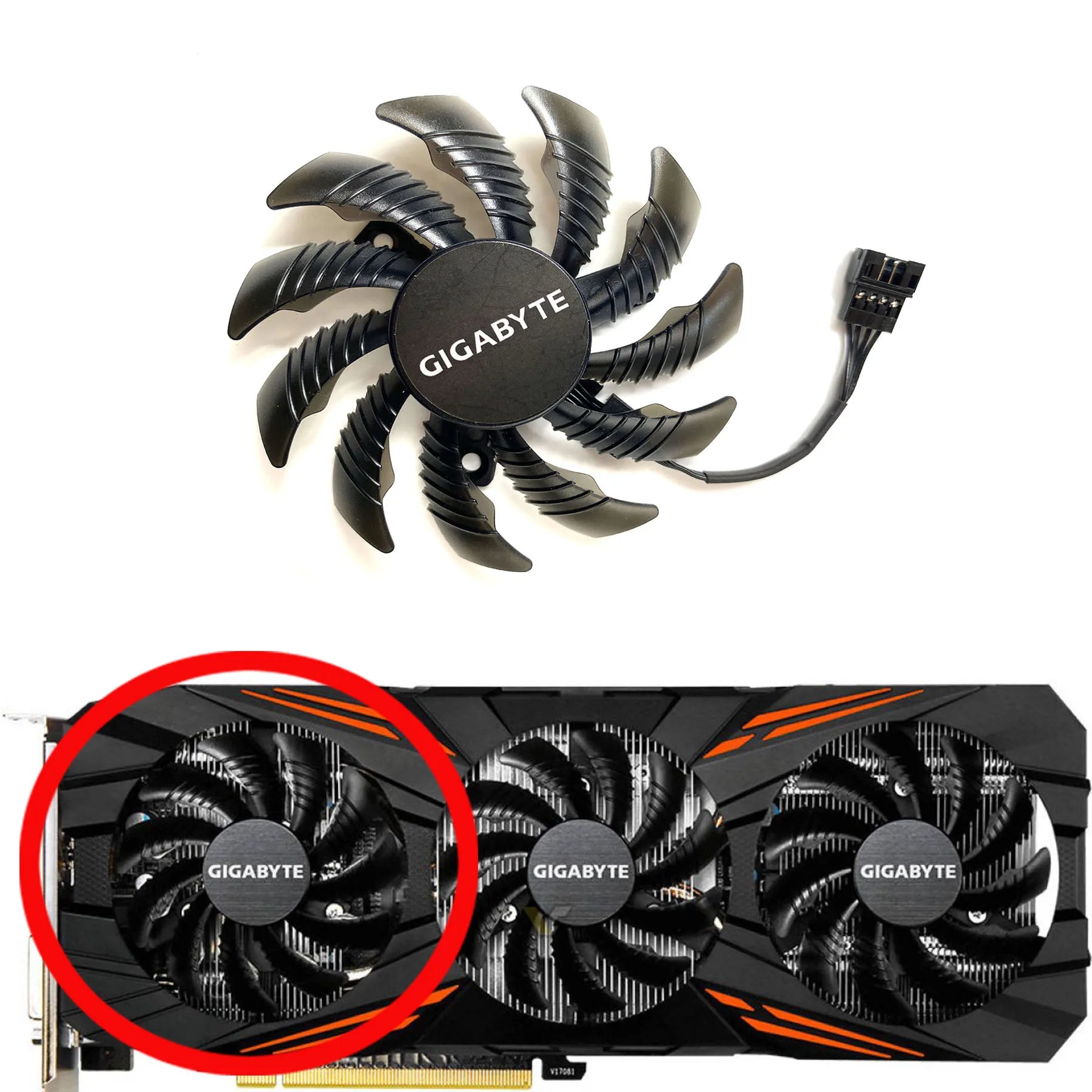 GIGABYTE GTX 1060/1070/1080/1080Ti G1 Gaming Graphics Card Replacement Fan — T128010SU