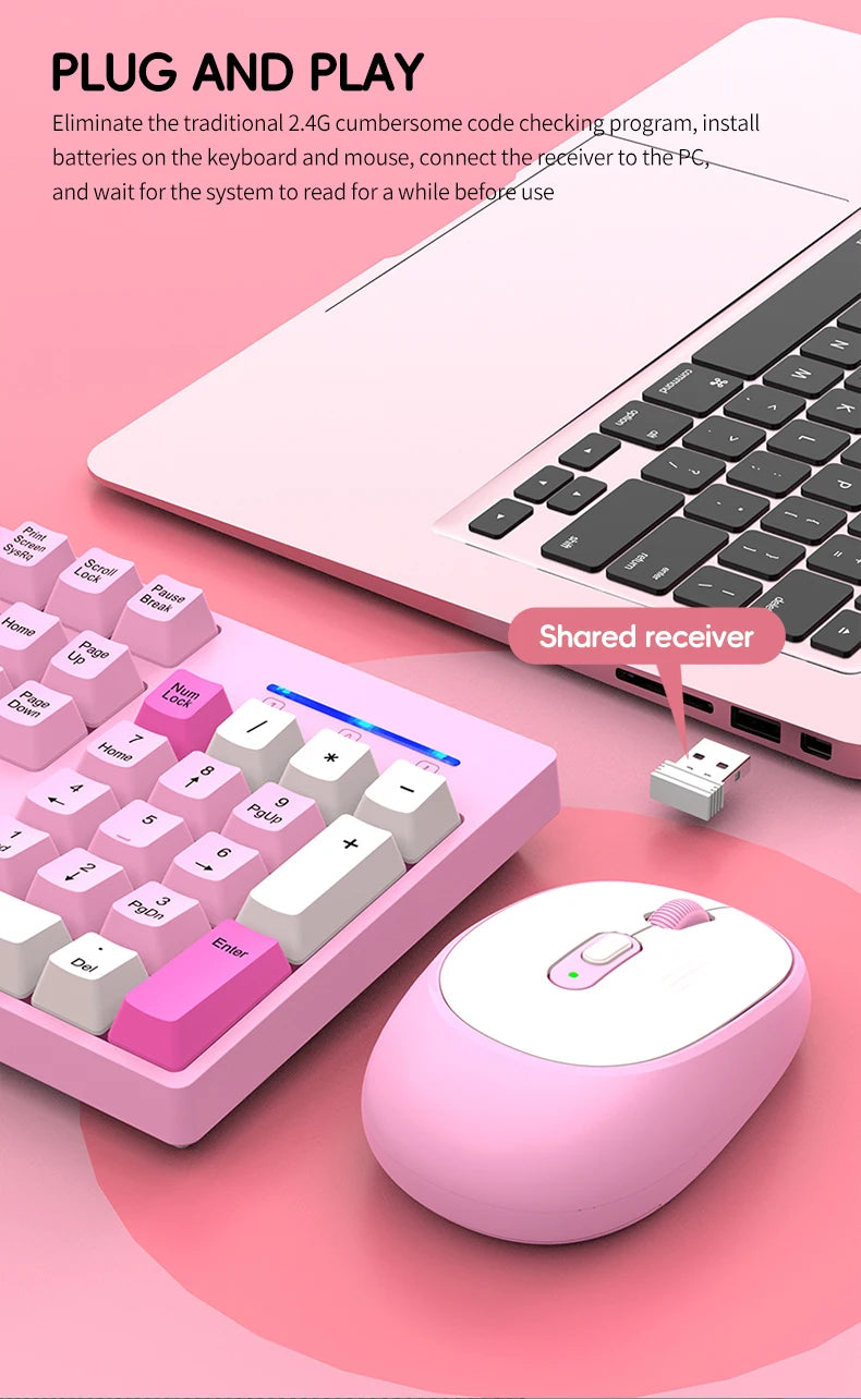 Shipadoo Wireless Keyboard and Mouse Combo Set Gaming Wireless Laptop Desktop Computer Office Accessories Free Wireless Mouse