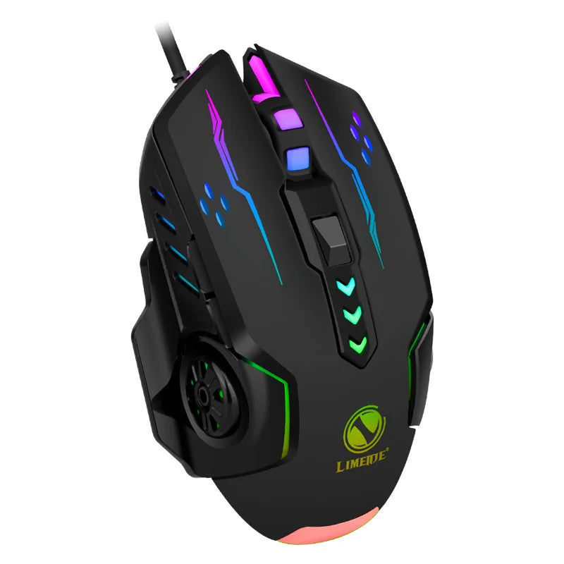 V7 Mechanical Gaming Mouse — LED Lights, Wired, Ambidextrous, Laptop & Desktop