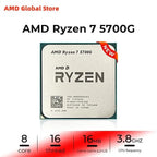 AMD Ryzen 7 5700G — 8-Core 16-Thread AM4 CPU, 3.8GHz / 4.6GHz, Radeon Graphics, 65W