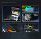 COOLMOON M2 SSD HDD Cooler Solid State Drive Heat Dissipation Vest NVME SSD2280 Brass Heat Sink M2 Heat Sink With Fan