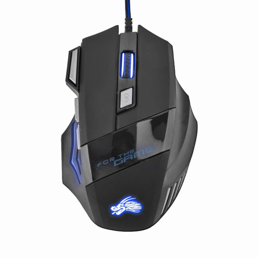 USB Wired Gaming Mouse — 7 Button, RGB Backlit, 5500 DPI