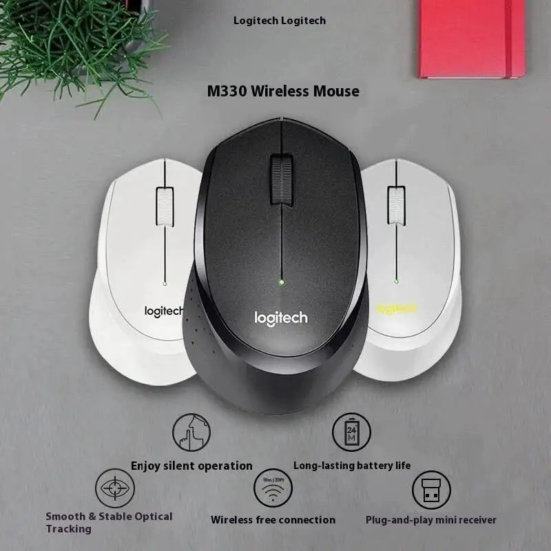 Logitech M330 Silent Wireless Office Mouse — Compact, Quiet, Comfortable