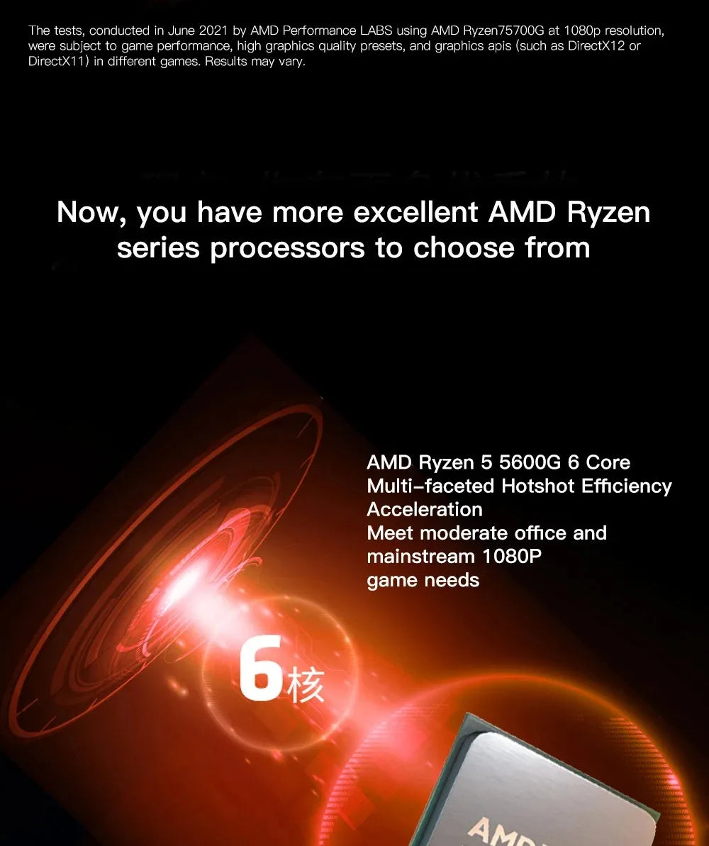 AMD Ryzen 7 5700G — 8-Core 16-Thread AM4 CPU, 3.8GHz / 4.6GHz, Radeon Graphics, 65W