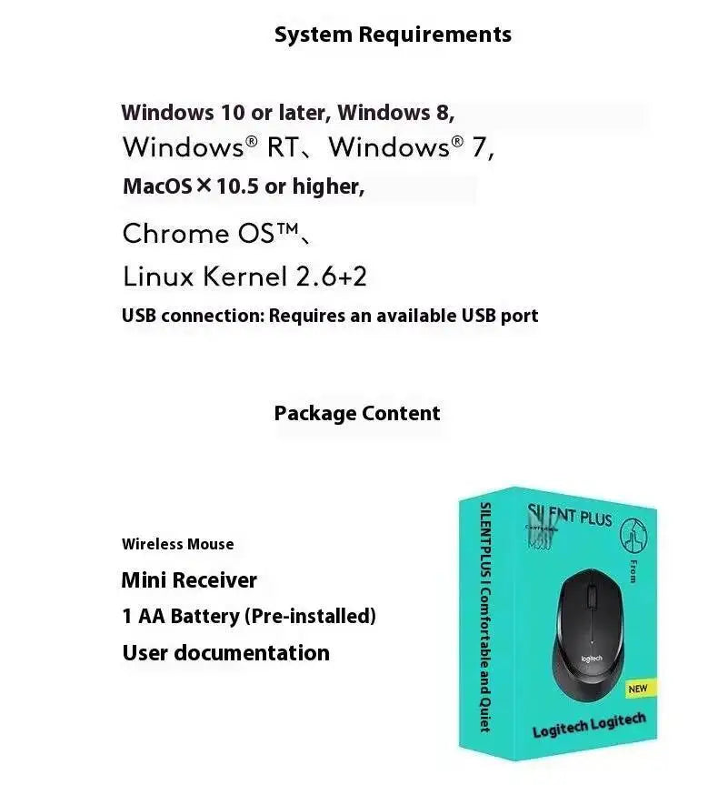 Logitech M330 Silent Wireless Office Mouse — Compact, Quiet, Comfortable