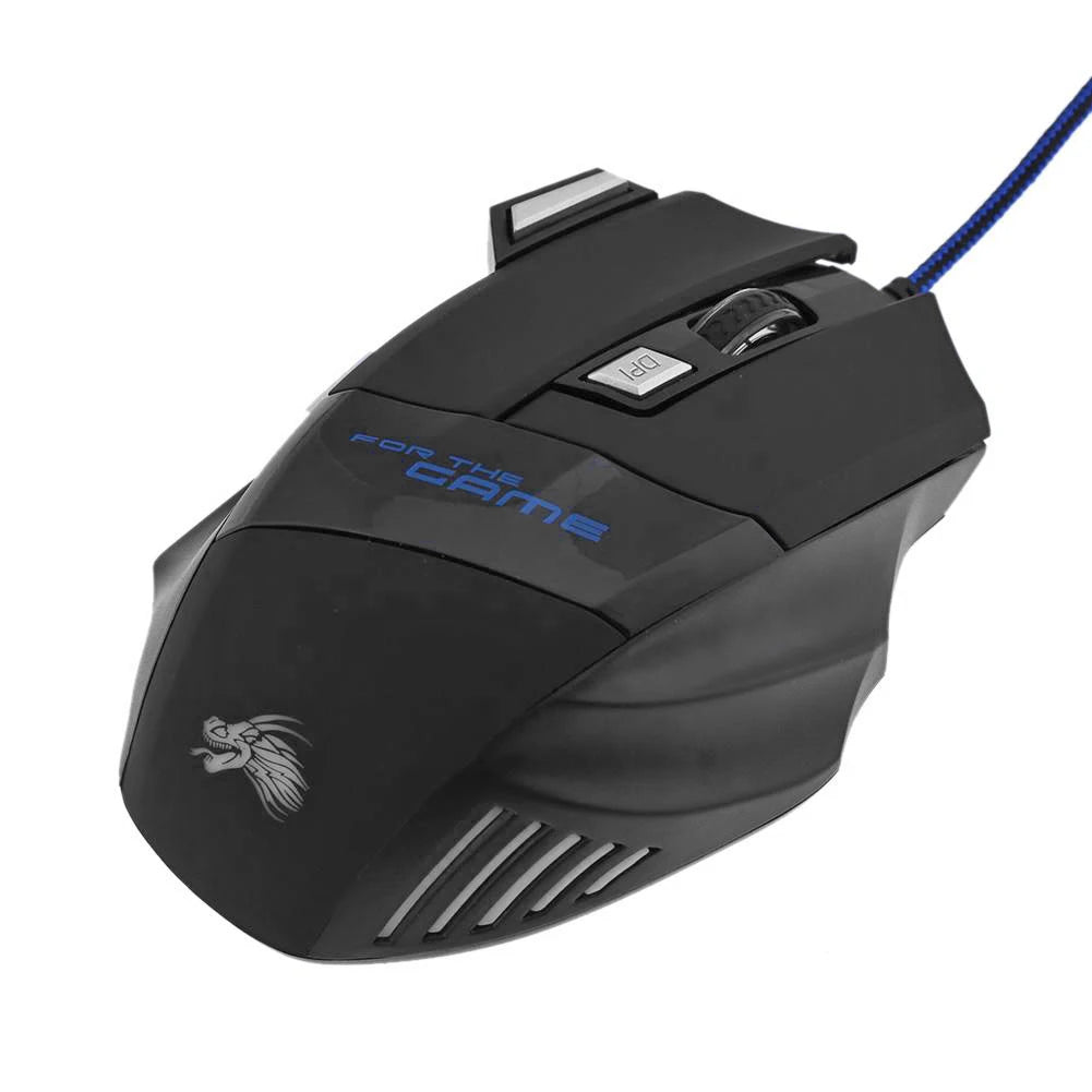USB Wired Gaming Mouse — 7 Button, RGB Backlit, 5500 DPI