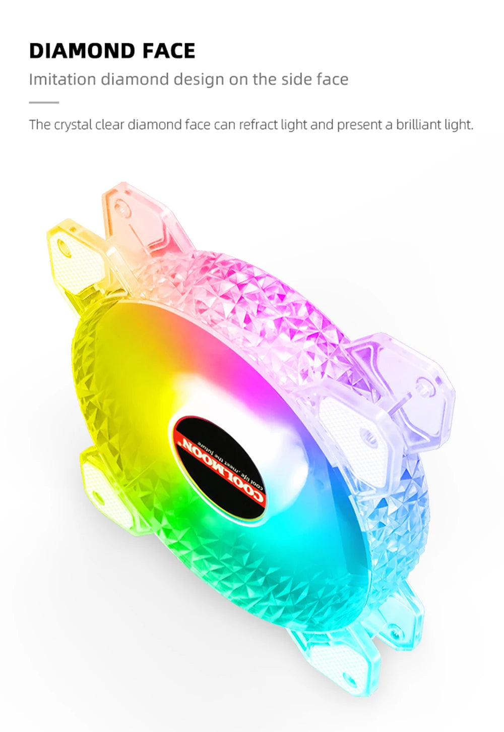 Coolmoon 12CM ARGB Fan PWM Control 5V ARGB 3Pin Chassis Heatsink Quiet Fan AURA SYNC 4Pin for PC Case Water Cooler CPU Radiator