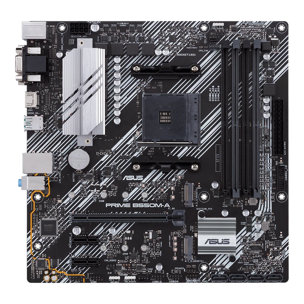ASUS PRIME B550M-A Motherboard — AMD B550, AM4, DDR4, 128GB, Micro ATX