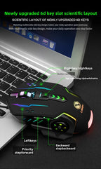 V7 Mechanical Gaming Mouse — LED Lights, Wired, Ambidextrous, Laptop & Desktop