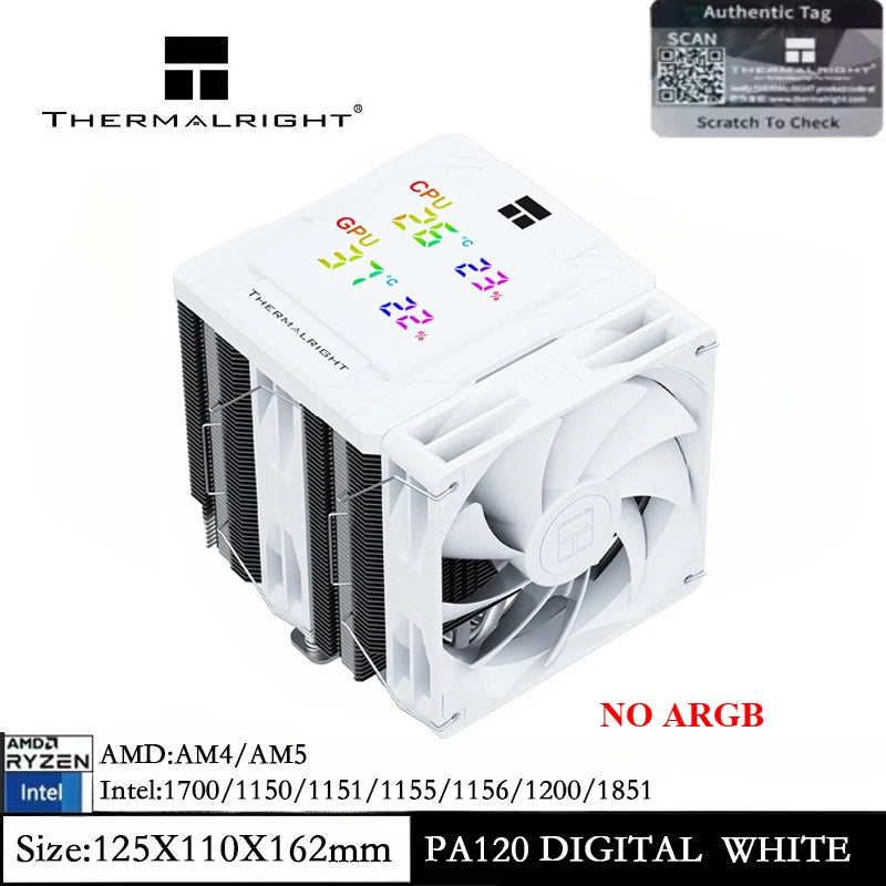 Thermalright Peerless Assassin 120 Digital ARGB WHITE CPU Cooler Double Tower Air Cooler for AM4 AM5 Intel 1700/1851/115X/1200