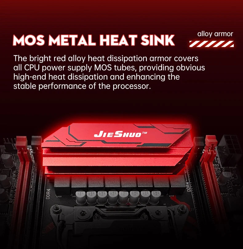 JIESHUO X99-JS11 Motherboard Set for Gaming with Xeon E5-2680 V4 Processor Compatible with DDR4 2133MHz Dual-Channel RAM & WiFi