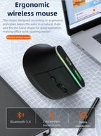 Warvank VM1 Vertical Wireless Mouse — Ergonomic, 1600 DPI, Rechargeable, Silent
