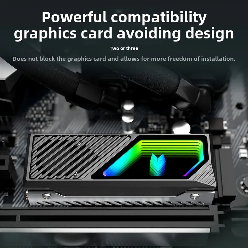 COOLMOON M2 SSD HDD Cooler Solid State Drive Heat Dissipation Vest NVME SSD2280 Brass Heat Sink M2 Heat Sink With Fan