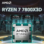 AMD Ryzen 7 7800X3D — 8-Core 16-Thread AM5 CPU, 4.2GHz, 96MB 3D V-Cache, 120W