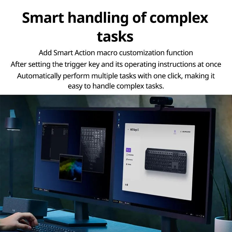NEW Logitech MX Keys S Wireless Bluetooth Keyboard Office Multi-device Connection Backlit Bolt Ultra-thin and Portable
