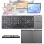 Portable Bluetooth Keyboard for iPad Tablet Mobile Phone Tri-fold Touchpad Wireless External Keyboard Accessories